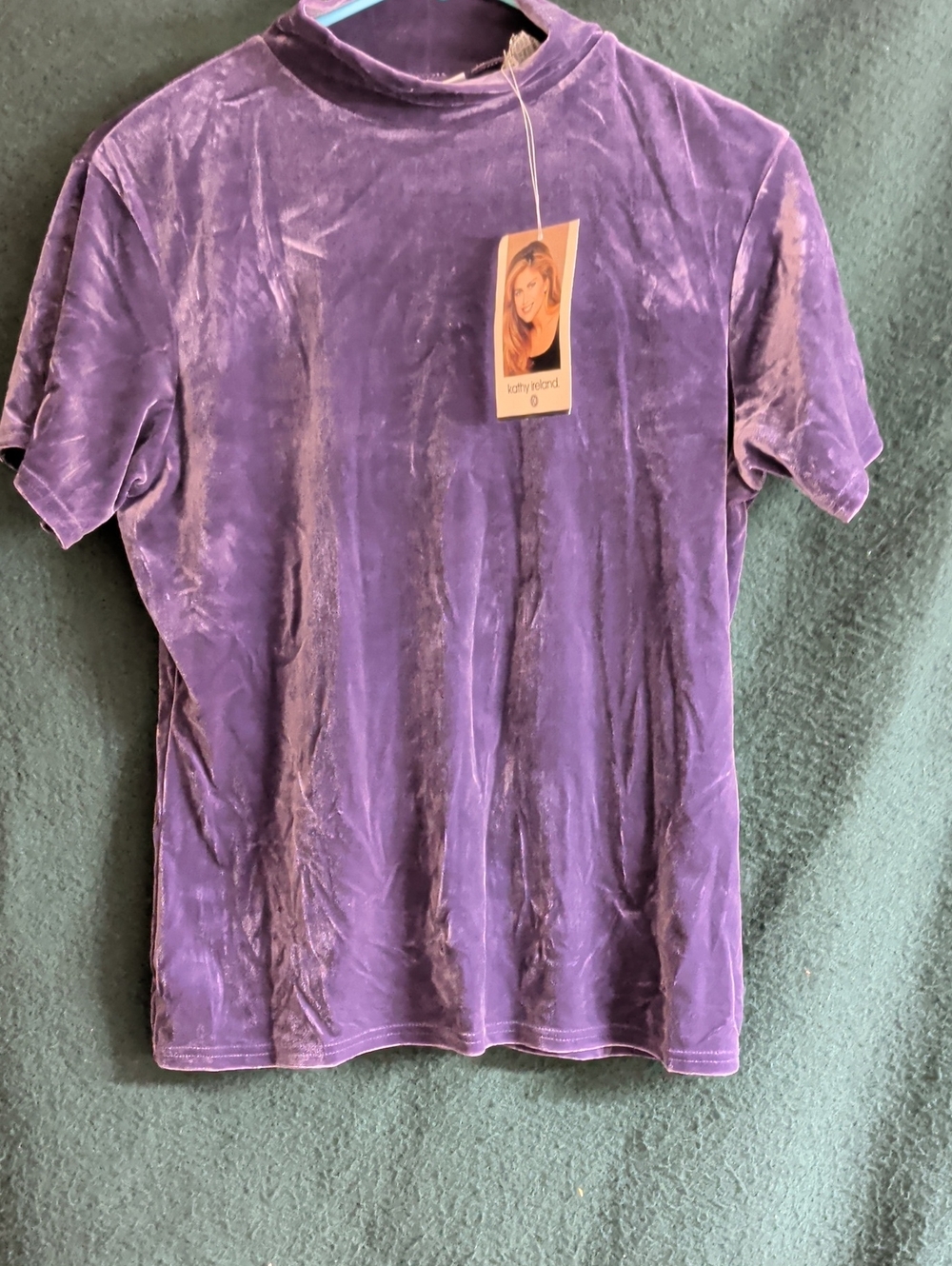 kathy ireland Purple Velvet Short-Sleeve Crewneck Tee